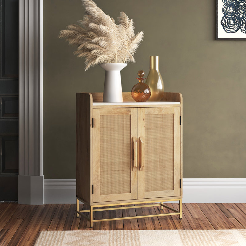 Leanne Cane Sliding 2 Door Storage Cabinet Color Natural